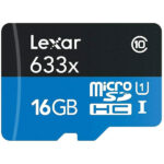 کارت حافظه‌ microSDHC لکسار مدل 633X همراه با آداپتور SD ظرفیت 16 گیگ