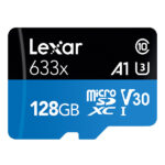 کارت حافظه‌ microSDHC لکسار مدل 633X همراه با آداپتور SD ظرفیت 128 گیگابایت