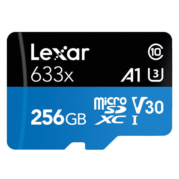 کارت حافظه‌ microSDHC لکسار مدل 633X همراه با آداپتور SD ظرفیت 256 گیگابایت