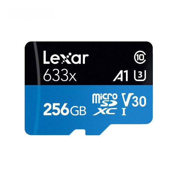 کارت حافظه‌ microSDHC لکسار مدل 633X همراه با آداپتور SD ظرفیت 256گیگ