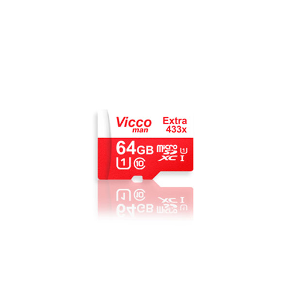 کارت حافظه microSDHC ویکومن مدل 433X ظرفیت 64 گیگ به همراه آداپتور