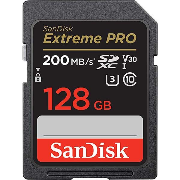 کارت حافظه سن دیسک SD Extreme pro 200MBps ظرفیت 128 گیگابایت