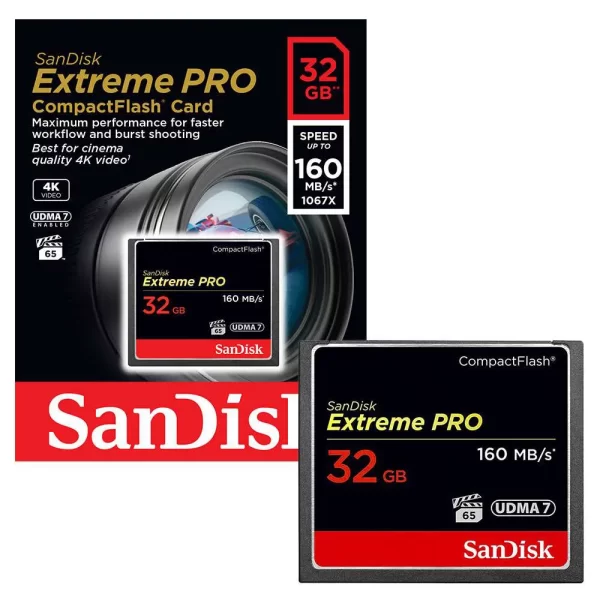 کارت حافظه سن دیسک CF Extreme 160MBps ظرفیت 32 گیگابایت
