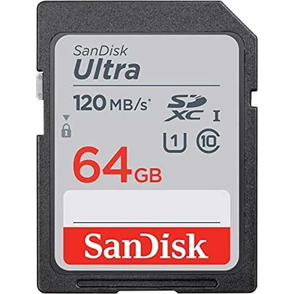 کارت حافظه سن دیسک SD Ultra Class 10 120MBps ظرفیت 64 گیگابایت