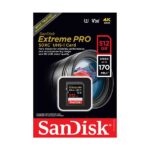 کارت حافظه سن دیسک SD Extreme pro 170MBps ظرفیت 512 گیگابایت