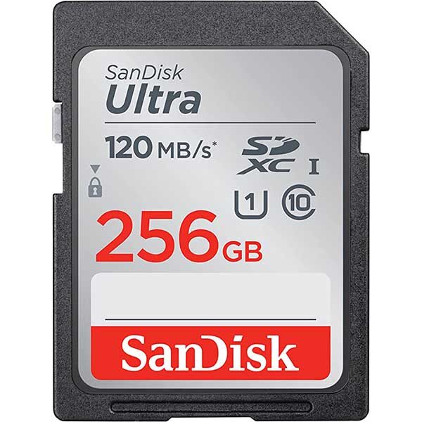 کارت حافظه سن دیسک SD Ultra Class 10 120MBps ظرفیت 256 گیگابایت