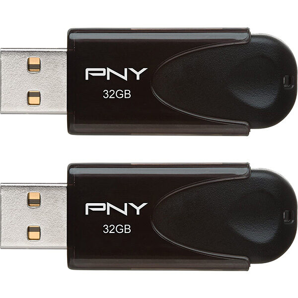 فلش مموری پی ان وای مدل Attach 4 ظرفیت 32 گیگابایت USB 3.۰ 2in1pack Black