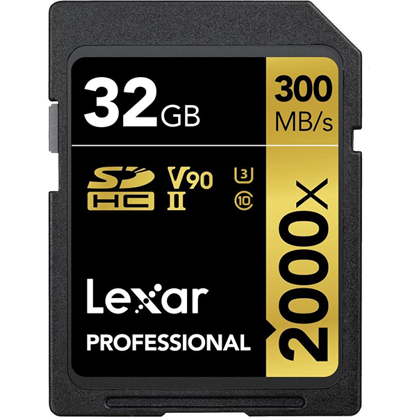 کارت حافظه لکسار SD 2000x ظرفیت 32 گیگابایت سرعت 300m/s