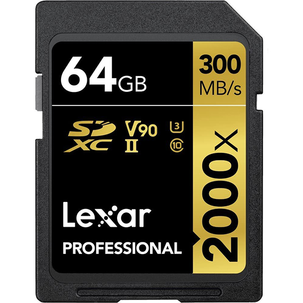 کارت حافظه لکسار SD 2000x ظرفیت 64 گیگابایت سرعت 300m/s
