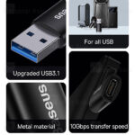 تبدیل USB-A به تایپ سی باسئوس مدل ZJJQ000103