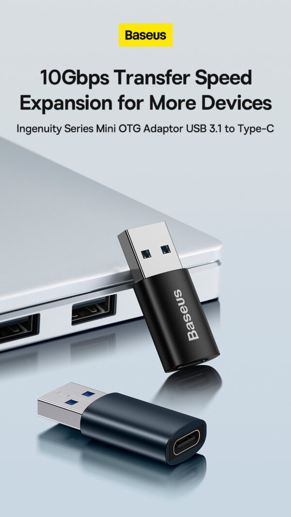 تبدیل USB-A به تایپ سی باسئوس مدل ZJJQ000101