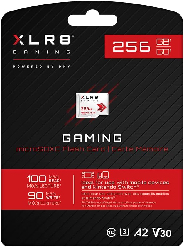 مموری کارت microSD پی ان وای XLR8 Gaming Class 10 U3 V30 ظرفیت 256 گیگابایت