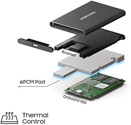 هارد SSD اکسترنال سامسونگ مدل T7 Portable Grey ظرفیت 500 گیگابایت