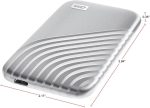 هارد SSD اکسترنال وسترن دیجیتال مدل Western Digital My Passport SSD Silver ظرفیت 1TB