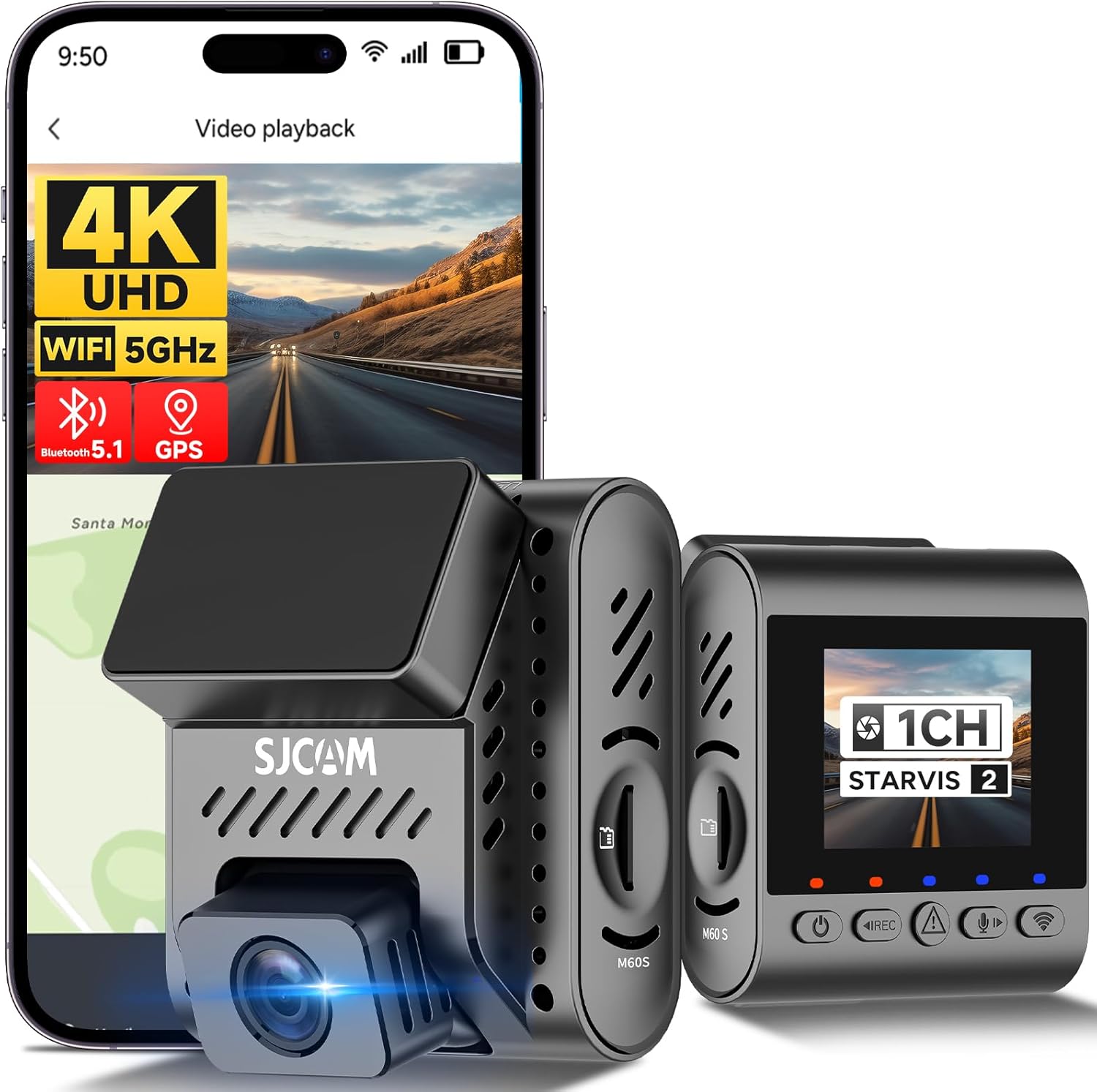 دوربین داشبورد خودرو اس جی کم مدل M60 1CH